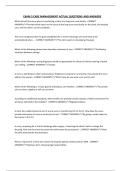 EXAM 3 CARE MANAGEMENT ACTUAL QUESTIONS AND ANSWERS