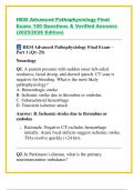 HESI Advanced Pathophysiology Final  Exam&colon; 100 Questions & Verified Answers  &lpar;2025&sol;2026 Edition&rpar;