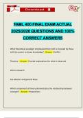 FAML 400 FINAL EXAM ACTUAL 2025&sol;2026 QUESTIONS AND 100&percnt; CORRECT ANSWERS