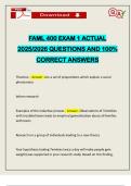 FAML 400 EXAM 1 ACTUAL 2025&sol;2026 QUESTIONS AND 100&percnt; CORRECT ANSWERS