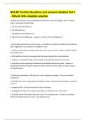 NEA-BC Practice Questions and answers Updated Test 1 - NEA BC Wih complete solution 