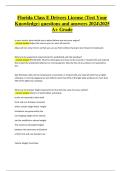 Florida Class E Driver&rsquo;s License &lpar;Test Your Knowledge&rpar; &ndash; Expert Verified Questions and Answers &vert; Newest Update&comma; A&plus; Grade