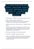C773 EXAM QUESTIONS WITH CORRECT SOLUTIONS UPDATED 2025&sol;2026 VERSION&vert;&vert;ALREADY GRADED&vert;&vert;100&percnt; GUARANTEED PASS&excl;&excl;&excl;<< BRAND NEW VERSION>>