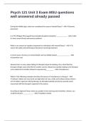 Psych 121 Unit 3 Exam MSU questions well answered already passed