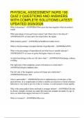 PHYSICAL ASSESSMENT NURS 190 QUIZ 2 QUESTIONS AND ANSWERS WITH COMPLETE SOLUTIONS LATEST UPDATED 2025&sol;2026