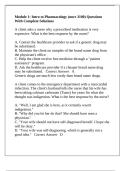 Module 1&colon; Intro to Pharmacology &lpar;nurs 3100&rpar; Questions With Complete Solutions
