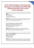 WGU D196 Principles of Financial and Managerial Accounting Exam 2025&sol;2026 &ndash; Updated Questions with Verified Correct Solutions