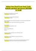 Indiana State Board Exam Study Guide 2024&sol;2025 &ndash; Correct Answers with Latest Actual Update &vert; A&plus; Verified
