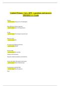 Limited Primary Care &ndash; 68W &vert; Questions and Correct Answers &vert; Latest Update 2024&sol;2025 A&plus; Verified
