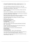  STUKENT MARKETING FINAL EXAM QUIZ&semi; CH&period; 1-14