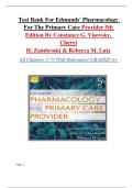 Test Bank For Edmunds' Pharmacology  For The Primary Care Provider 5th  Edition By Constance G&period; Visovsky&comma; Cheryl H&period; Zambroski & Rebecca M&period; Lutz All Chapters 1-73 With Rationales&vert; GRADED A&plus;