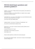 PSYCH 2AA3 Exam questions and answers graded A&plus;