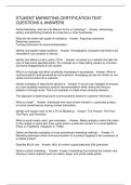 STUKENT MARKETING CERTIFICATION TEST QUESTIONS & ANSWERS