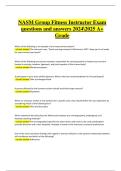 NASM&sol;AFAA Group Fitness Instructor Exam &ndash; Latest Actual Exam &lpar; Questions with Correct Answers&rpar; &vert; A&plus; Grade 2024&sol;2025 Verified
