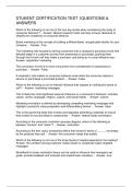 STUKENT CERTIFICATION TEST 1QUESTIONS & ANSWERS