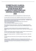 COSMETOLOGY CLINICAL  &lpar;FLORIDA STATE BOARD&rpar;  EXAM REVIEW WITH  COMPLETE QUESTIONS AND  VERIFIED ANSWERS 2025 2026