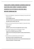 TEXAS EXOTIC ANIMAL BREEDER LICENSING EXAM TEST  QUESTIONS AND CORRECT ANSWERS &lpar;VERIFIED  ANSWERS&rpar; PLUS RATIONALES 2025&sol;2026 Q&A &vert;  INSTANT DOWNLOAD PDF