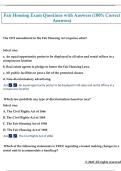 Fair Housing Exam Questions with Answers &lpar;100&percnt; Correct  Answers&rpar;