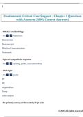 Fundamental Critical Care Support - Chapter 1 Questions  with Answers &lpar;100&percnt; Correct Answers&rpar;
