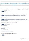 Nurse Aide 1 Test 1 Questions with Answers &lpar;100&percnt; Correct  Answers&rpar;