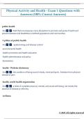 Physical Activity and Health - Exam 1 Questions with  Answers &lpar;100&percnt; Correct Answers&rpar;