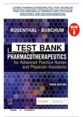 Lehne&rsquo;s Pharmacotherapeutics for Advanced Practice Nursing Attendants and Physician Assistants&comma; 3rd Edition &lpar;Rosenthal&rpar; &vert; Complete Test Bank with Answers