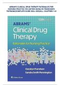 ABRAM&rsquo;S CLINICAL DRUG THERAPY RATIONALES FOR NURSING PRACTICE 13th EDITION GERALYN FRANDSEN&rsquo;S TESTBANK&sol;COMPLETE GUIDE &sol;ALL CHAPTERS 1-61 PDF