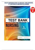 Sole&rsquo;s Introduction to Critical Care Nursing&comma; 9th Edition &lpar;Mary Beth Flynn Makic & Lauren T&period; Morata&rpar; &vert; Complete Test Bank with Correct Answers &vert; Updated 2025