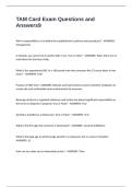 TAM Card Exam Questions and Answers