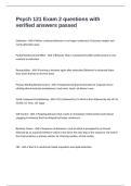 Psych 121 Exam 2 questions with verified answers passed