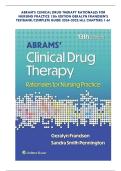 ABRAM&rsquo;S CLINICAL DRUG THERAPY RATIONALES FOR NURSING PRACTICE 13th EDITION GERALYN FRANDSEN&rsquo;S TESTBANK&sol;COMPLETE GUIDE &sol;ALL CHAPTERS 1-61