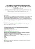 WGU D470 Transportation and Logistics OA 2025&sol;2026 &ndash; Complete 100 Questions with Verified Answers