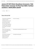 Ammo 69 CDF EXAM Questions & Answers&comma; Well Elaborated &vert; Already Verified Test &vert;100&percnt; Verified solutions &vert; 20252026 Latest&excl;&excl;