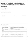 NWSA TTT1 "ESPA&Ntilde;OL" EXAM Questions & Answers &vert; Latest Already Graded A&plus; UPDATE 2025&vert;2026