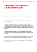 CA Notary Exam Questions & Correct Answers 100&percnt;