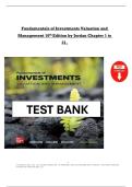 Solution manual for Fundamentals of investments valuation and management 10th edition by Bradford Jordan and Thomas Miller All Chapters 1-21 Covered