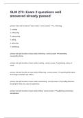 SLM 273&colon; Exam 2 questions well answered already passed