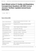 Mark Klimek Lecture 3&colon; Cardiac and Respiratory Concepts Exam Questions with 100&percnt; Correct Answers &vert; Verified &vert; Updated &lpar;Actual Exam&rpar; 20252026
