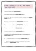 Harper College's CIS-106 Final Review Test 2024-2025
