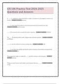 CIS 106 Practice Test 2024-2025 Questions and Answers 