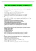 Macroeconomics Weekly Assignment 2 