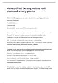 Ostomy Final Exam questions well answered already passed