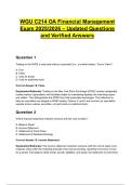 WGU C214 OA Financial Management Exam 2025&sol;2026 &ndash; Updated Questions and Verified Answers