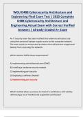 WGU D488 Cybersecurity Architecture and  Engineering Final Exam Test &vert; 2025 Complete  D488 Cybersecurity Architecture and  Engineering Actual Exam with Correct Verified  Answers &vert; Already Graded A&plus; Exam