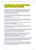 ELM 250 FINAL EXAM STUDY GUIDE QUESTIONS AND ANSWERS