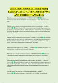 NSPN 7100- Module 7&colon; Infant Feeding  Exam UPDATED ACTUAL QUESTIONS  AND CORRECT ANSWERS