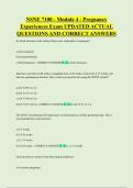NSNE 7100 - Module 4 - Pregnancy  Experiences Exam UPDATED ACTUAL  QUESTIONS AND CORRECT ANSWERS
