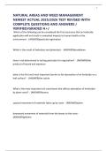NATURAL AREAS AND WEED MANAGEMENT NEWEST ACTUAL 2025&sol;2026 TEST REVISED WITH COMPLETE QUESTIONS AND ANSWERS &sol; VERIFIED&sol;GRADED A&plus;&sol;