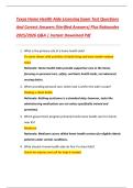 Texas Home Health Aide Licensing Exam Test Questions  And Correct Answers &lpar;Verified Answers&rpar; Plus Rationales  2025&sol;2026 Q&A &vert; Instant Download Pdf 