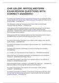 CHR 105 &lpar;DR&period; MOTES&rpar; MIDTERM EXAM REVIEW QUESTIONS WITH CORRECT ANSWERS&excl;&excl;